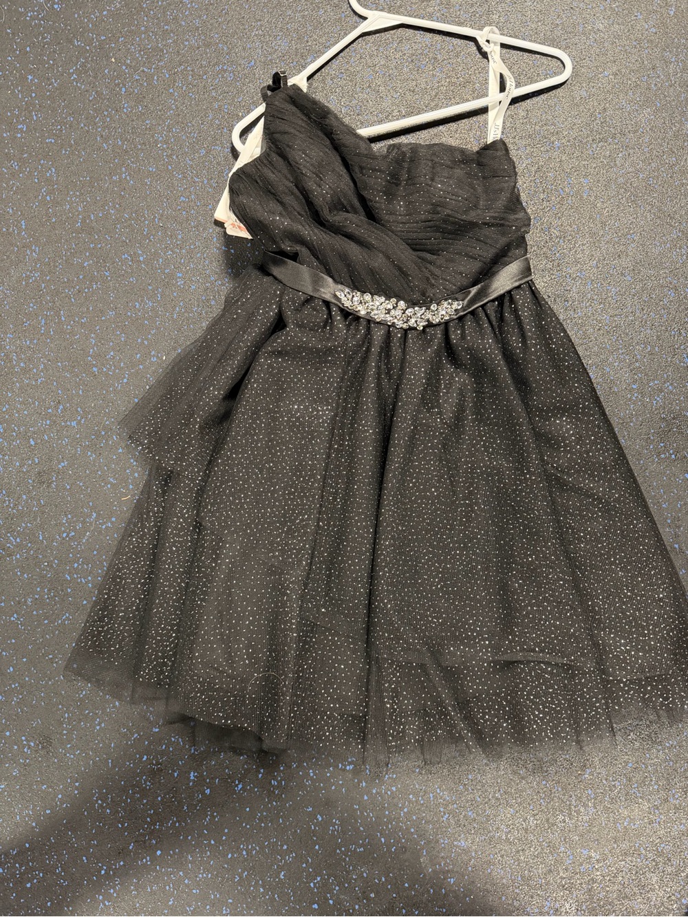 JJs House Black Sparkle Tulle Cocktail Dress